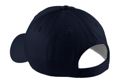 Rear View of Navy Port Authority Five-Panel Twill Cap. CP86 plain