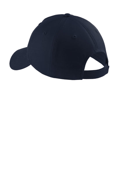Rear View of Navy Port Authority Soft Brushed Canvas Cap. CP96 plain