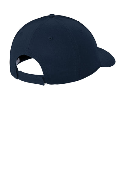 Rear View of Navy Port Authority Washed Twill Cap. CP78 plain