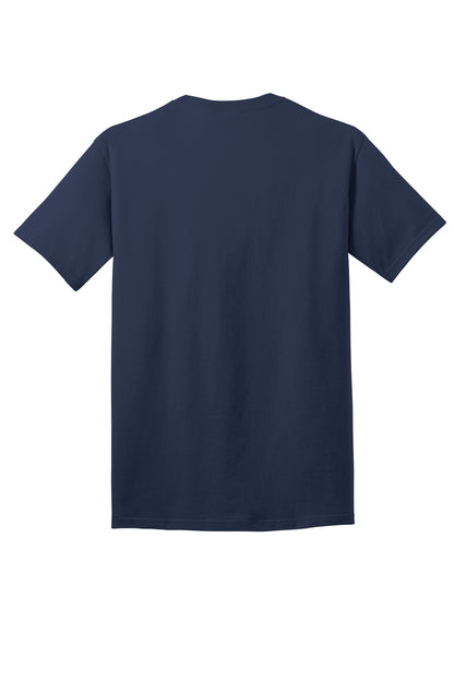 Rear View of Navy Port & Co Core Cotton DTG Tee PC54DTG plain