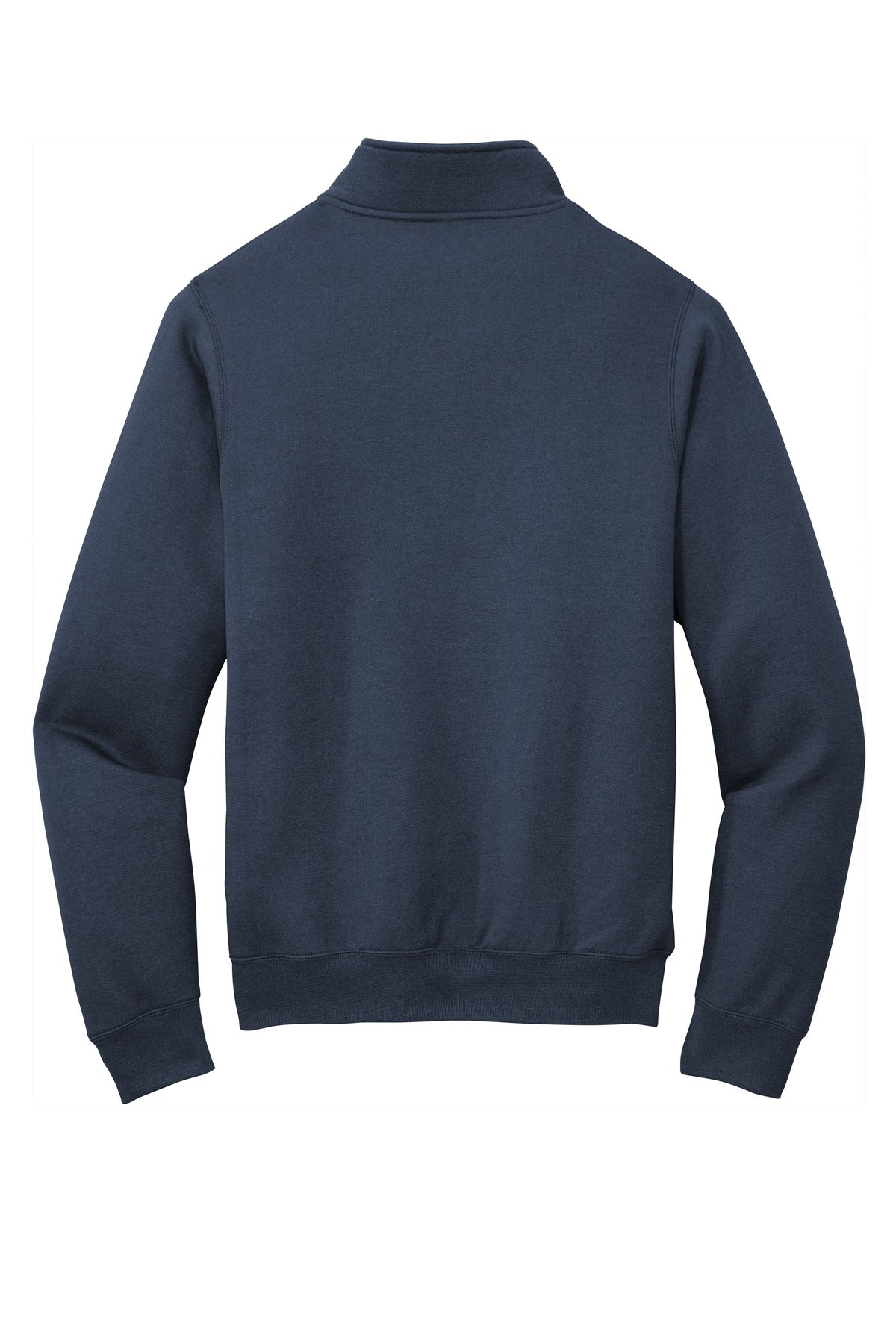 Rear View of Navy Port & Co Core Fleece 1/4-Zip Pullover Sweatshirt PC78Q