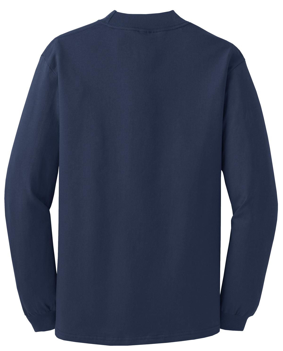 Rear View of Navy Port & Co Essential Mock Turtleneck. PC61M plain