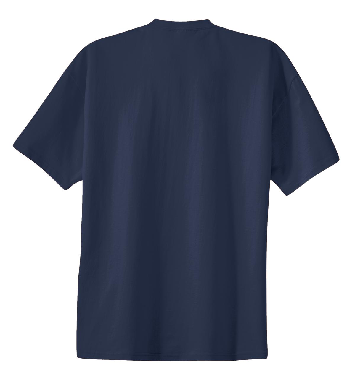 Rear View of Navy Port & Co Essential Tee. PC61 plain