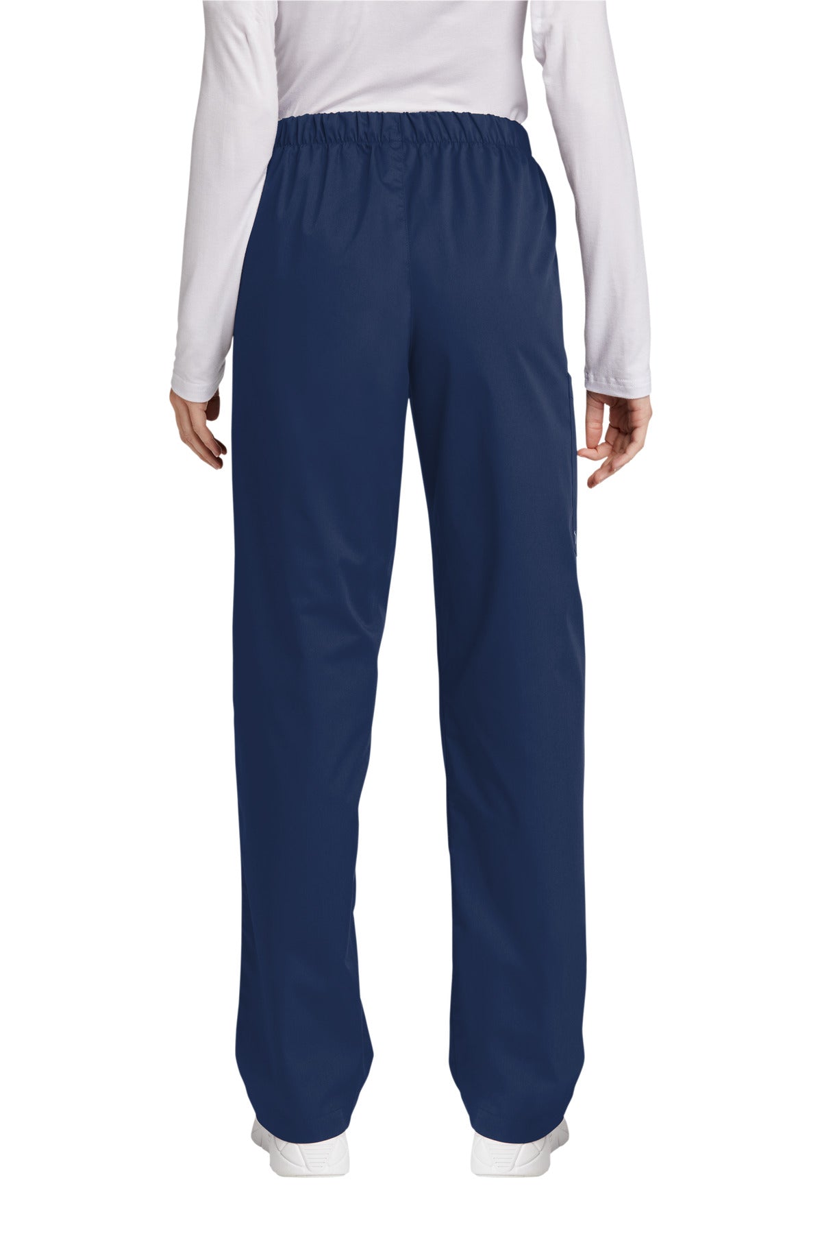Rear View of Navy Wink Women's Tall WorkFlex Cargo Pant WW4550T plain