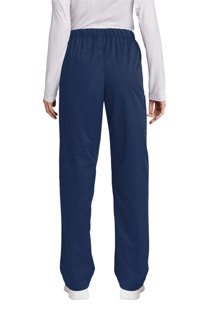 Rear View of Navy Wink Women's Tall WorkFlex Cargo Pant WW4550T plain