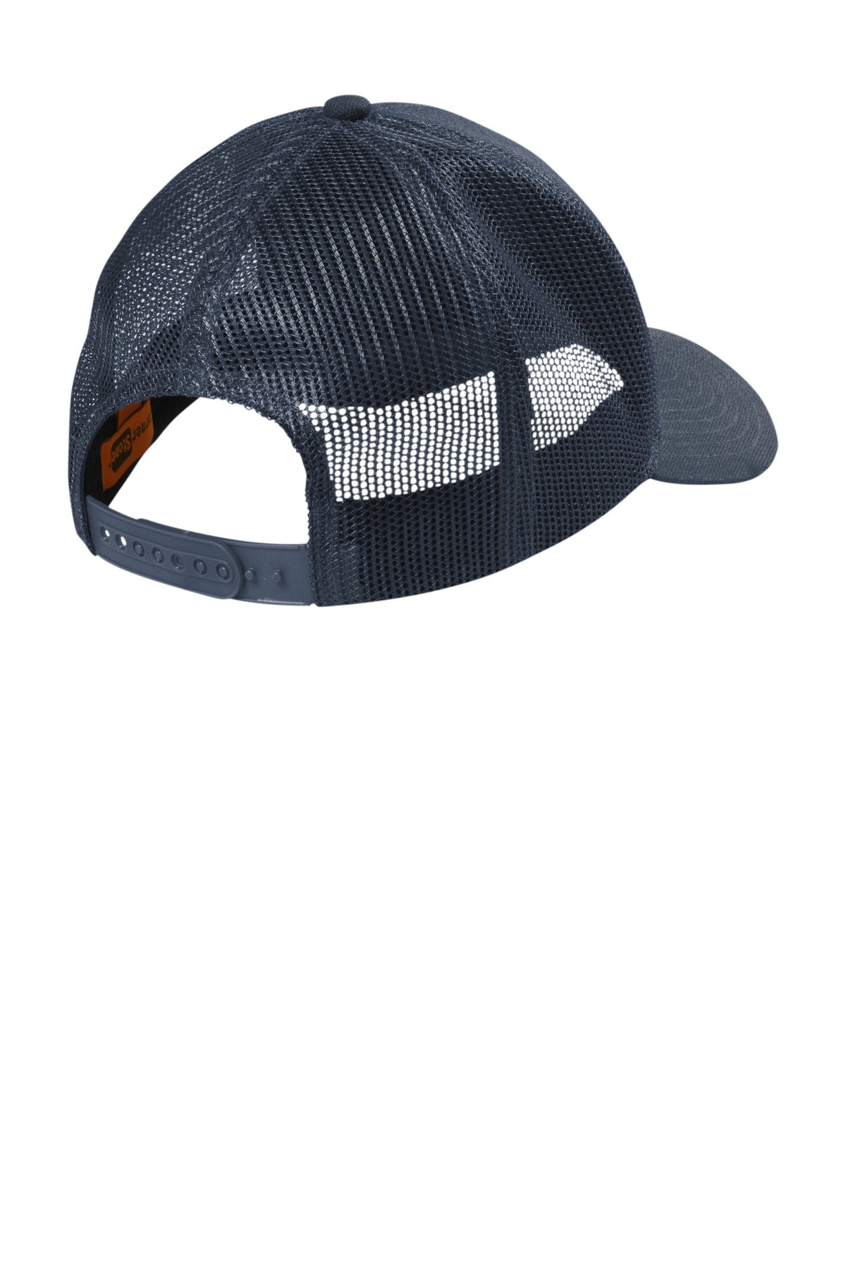 Rear View of NavyBlue CornerStone Canvas Mesh Back Cap. CS811 plain