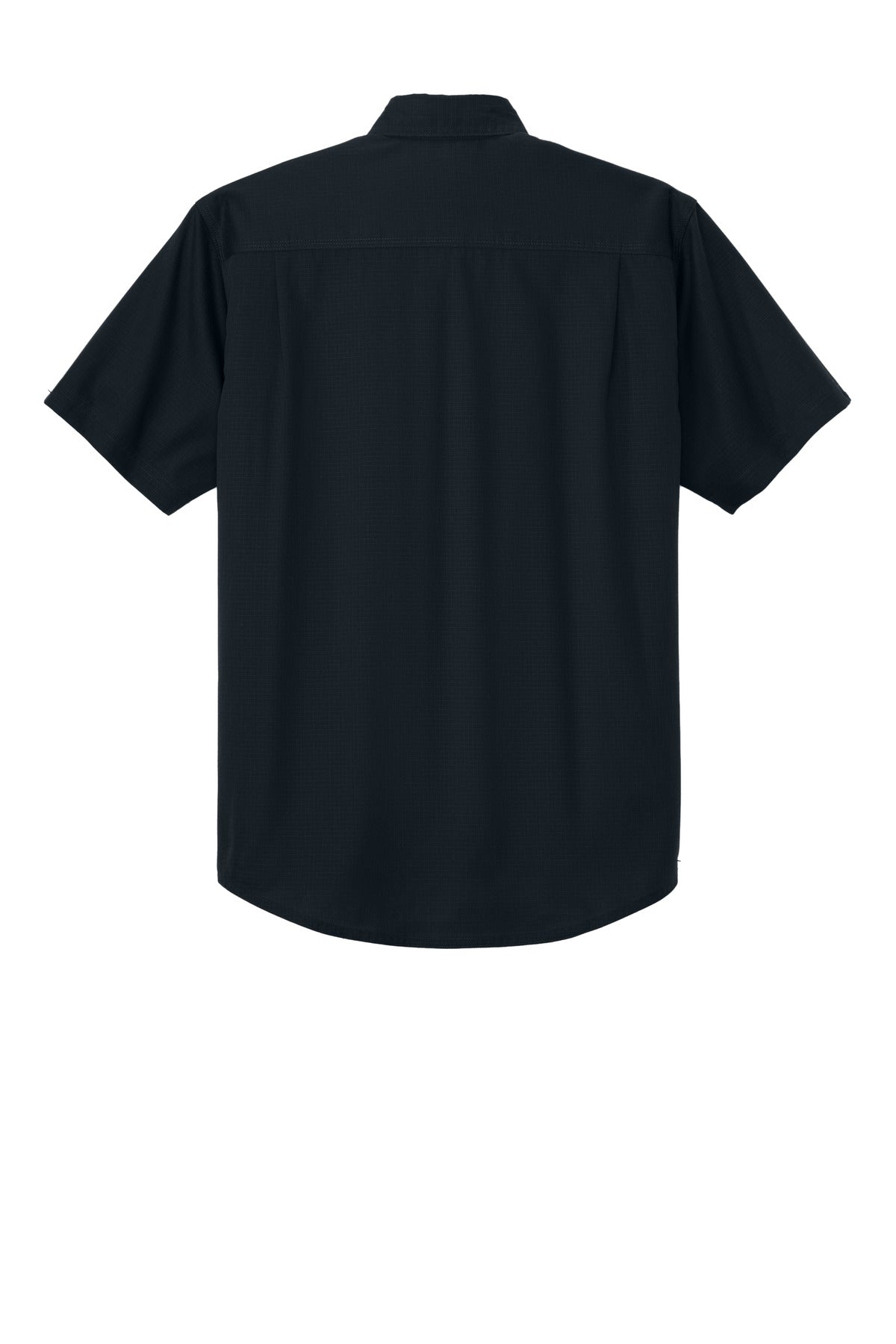 Rear View of NavyBlue CornerStone Short Sleeve Select Ripstop Shirt CSW175 plain