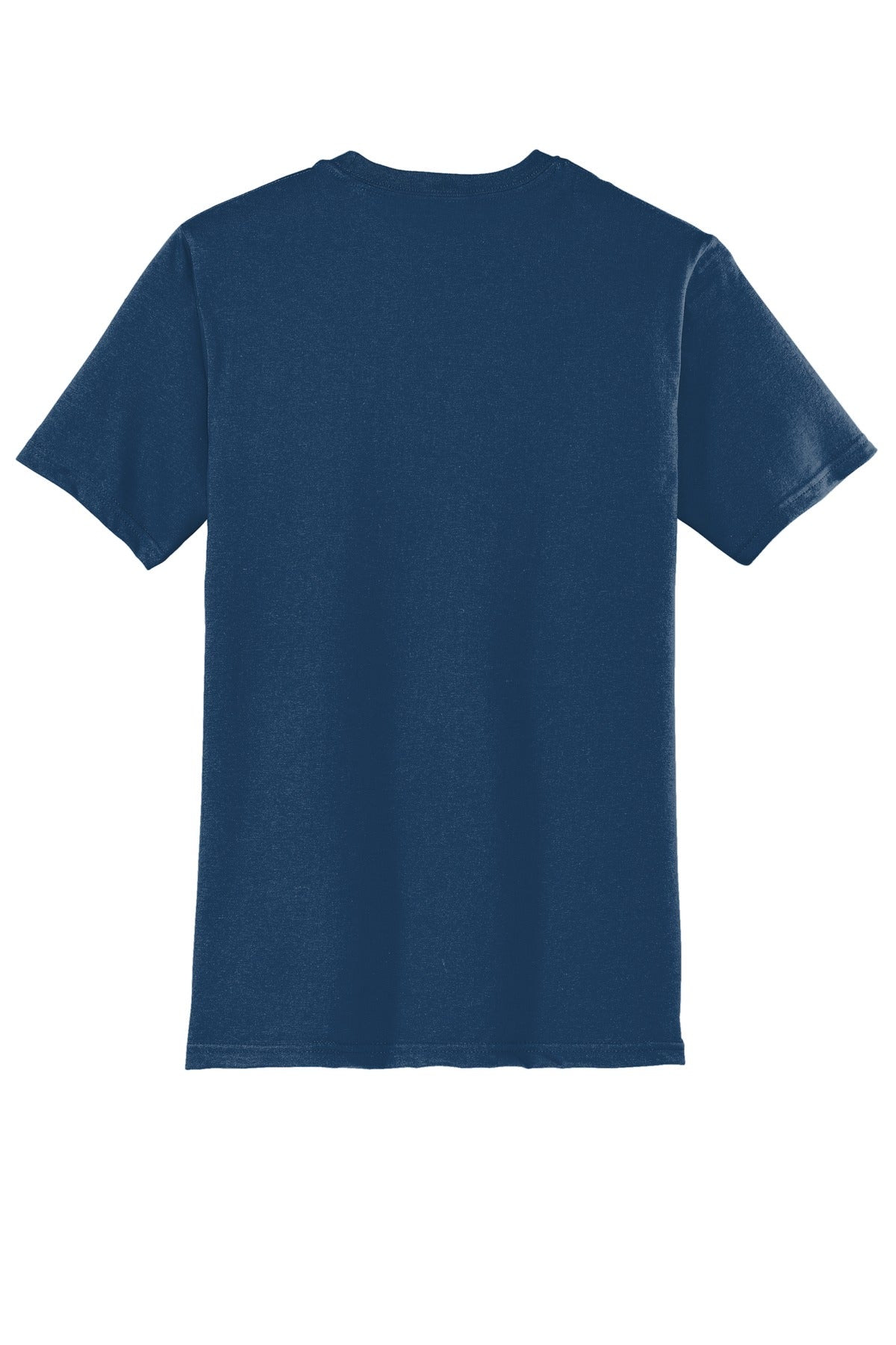 Rear View of Neptune Blue District Very Important Tee . DT6000 plain