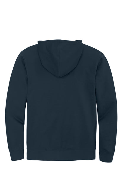 Rear View of New Navy District V.I.T. Fleece Full-Zip Hoodie DT6102 plain