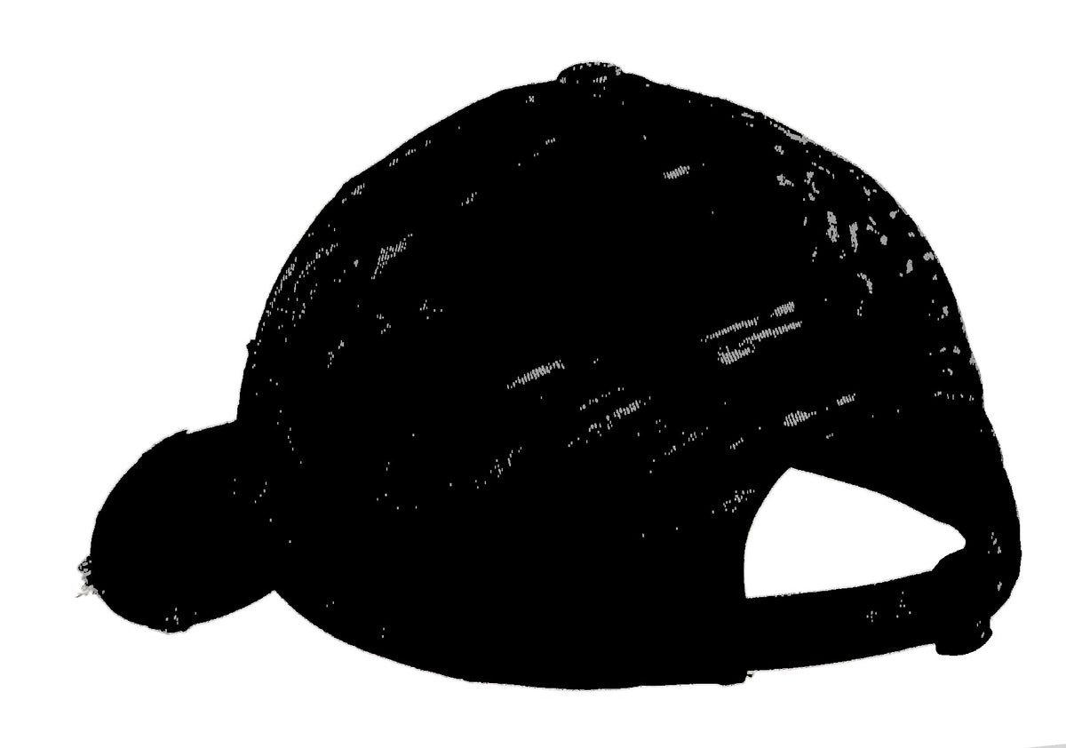 Rear View of Nickel District Distressed Cap. DT600 plain