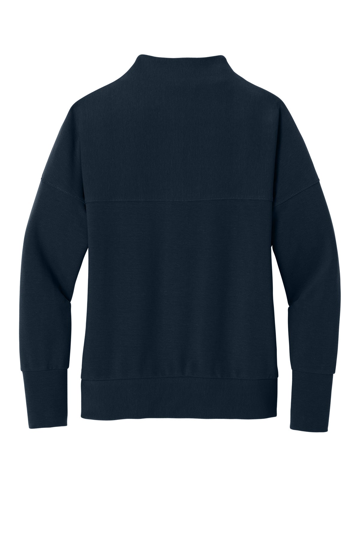 Rear View of NightNavy Mercer+Mettle Women's Linear Texture 1/4-Zip MM3041 plain
