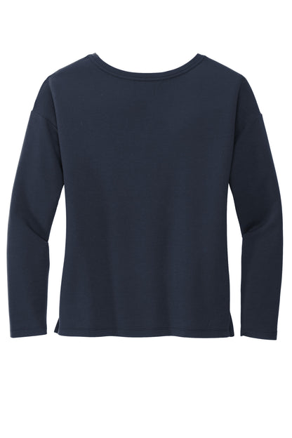 Rear View of NightNavy Mercer+Mettle Women's Stretch Drop Shoulder Pullover MM3013 plain