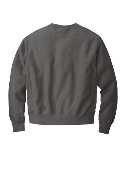 Rear View of NwRailroad Champion Reverse Weave Garment-Dyed Crewneck Sweatshirt. GDS149 plain