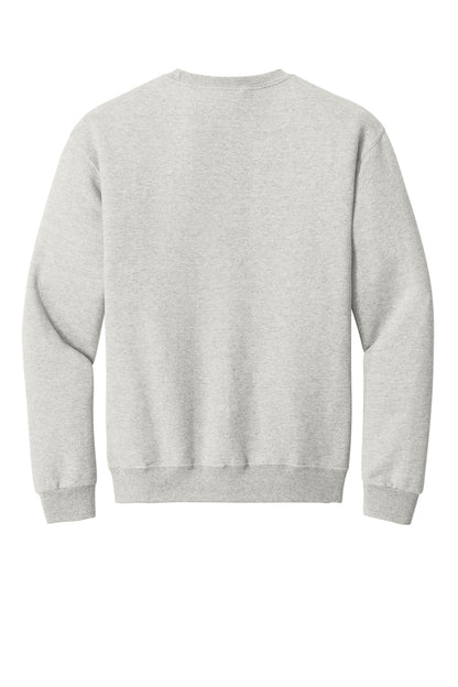 Rear View of OatHthr Jerzees - NuBlend Crewneck Sweatshirt. 562M plain