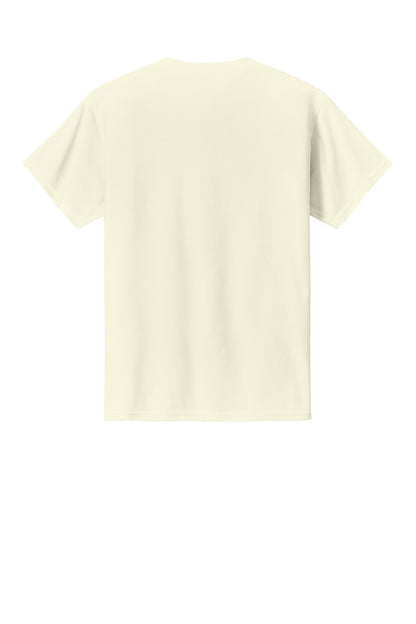 Rear View of OffWhite Gildan Youth Light Cotton Tee 3000B plain