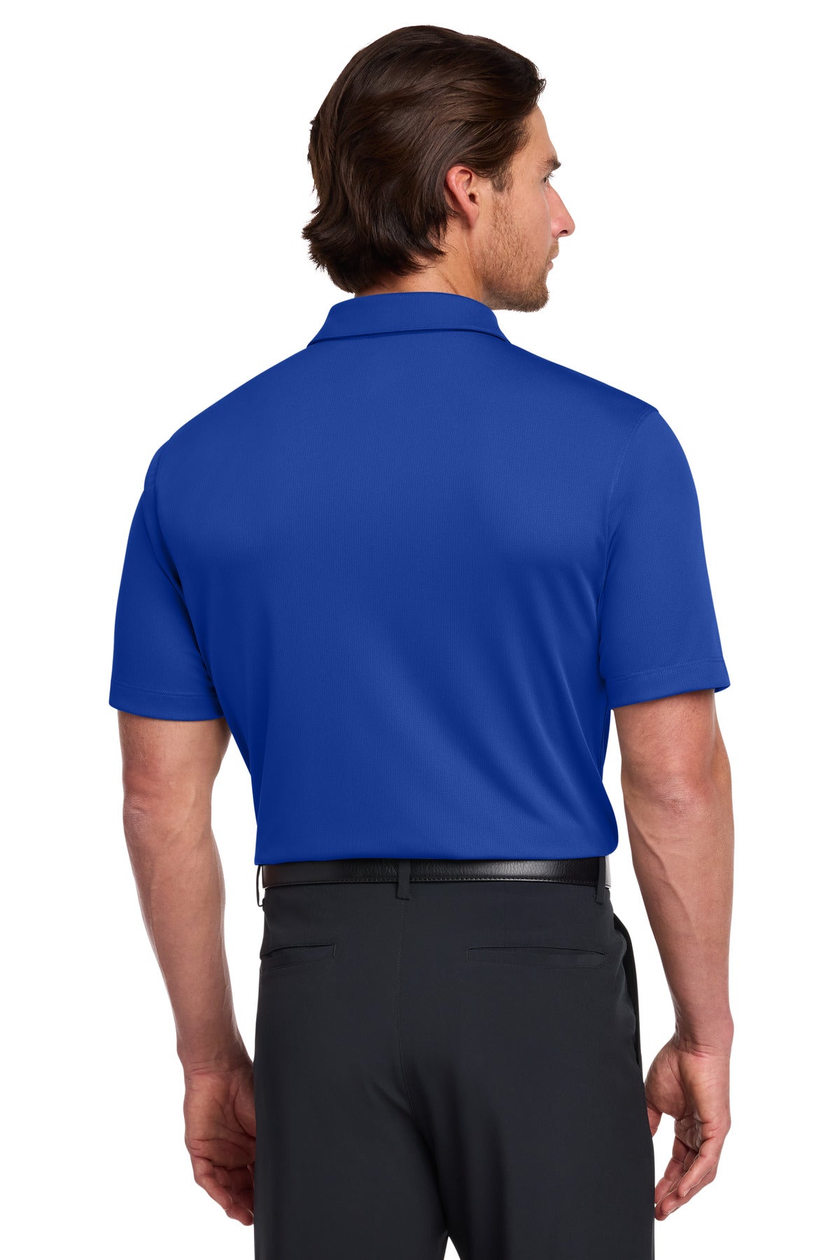 Rear View of Old Royal Nike Dri-FIT Vertical Mesh Polo. 637167 plain