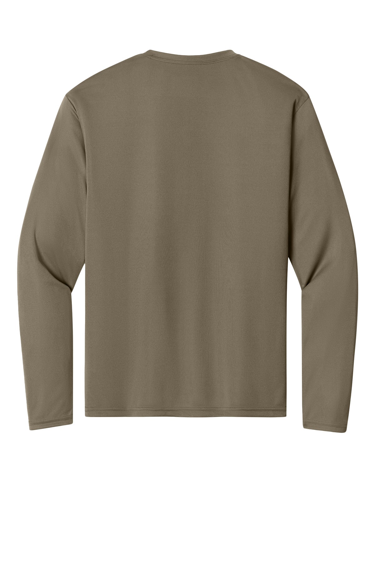 Rear View of Olive A4 Cooling Performance Long Sleeve Tee A4N3165 plain