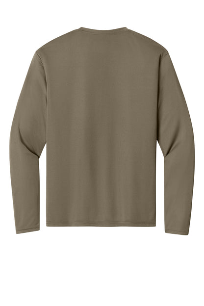 Rear View of Olive A4 Cooling Performance Long Sleeve Tee A4N3165 plain