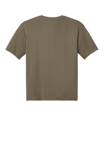 Rear View of Olive A4 Cooling Performance Short Sleeve Tee A4N3142 plain