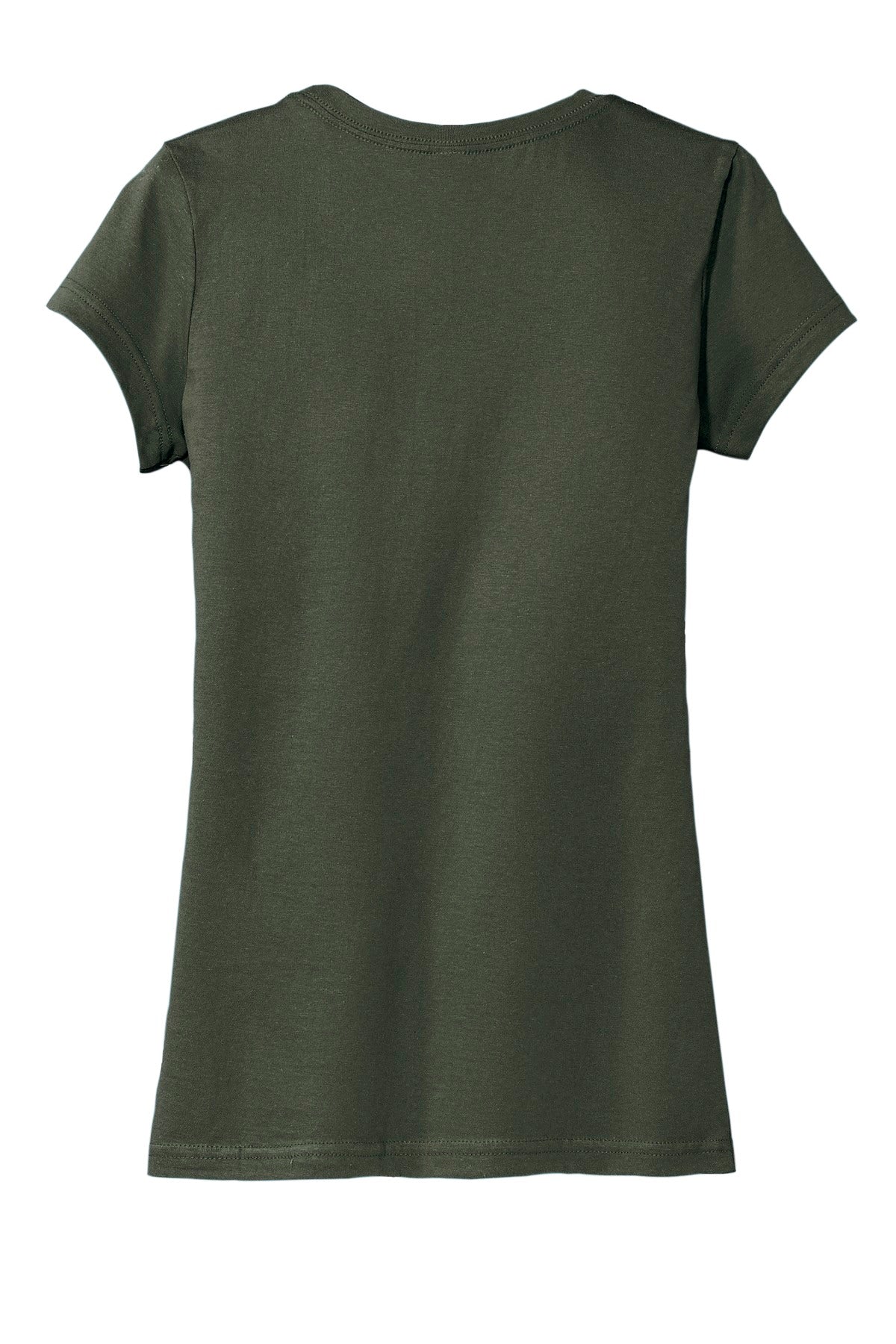 Rear View of Olive District Women's Fitted Very Important Tee . DT6001 plain