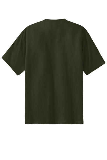 Rear View of Olive Port & Co Essential Tee. PC61 plain