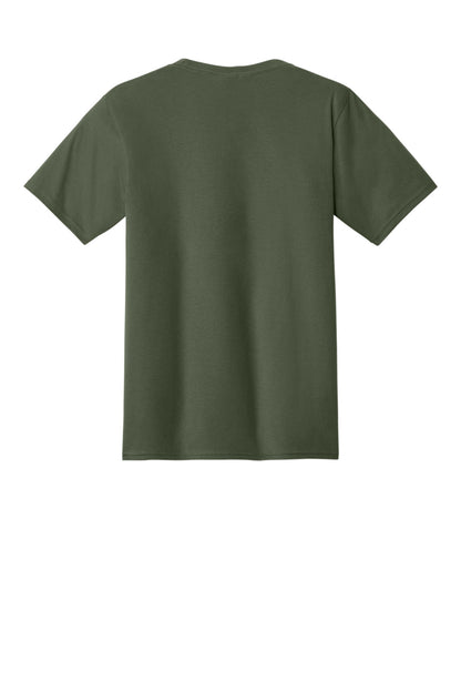 Rear View of Olive Port & Co Fan Favorite Tee. PC450 plain