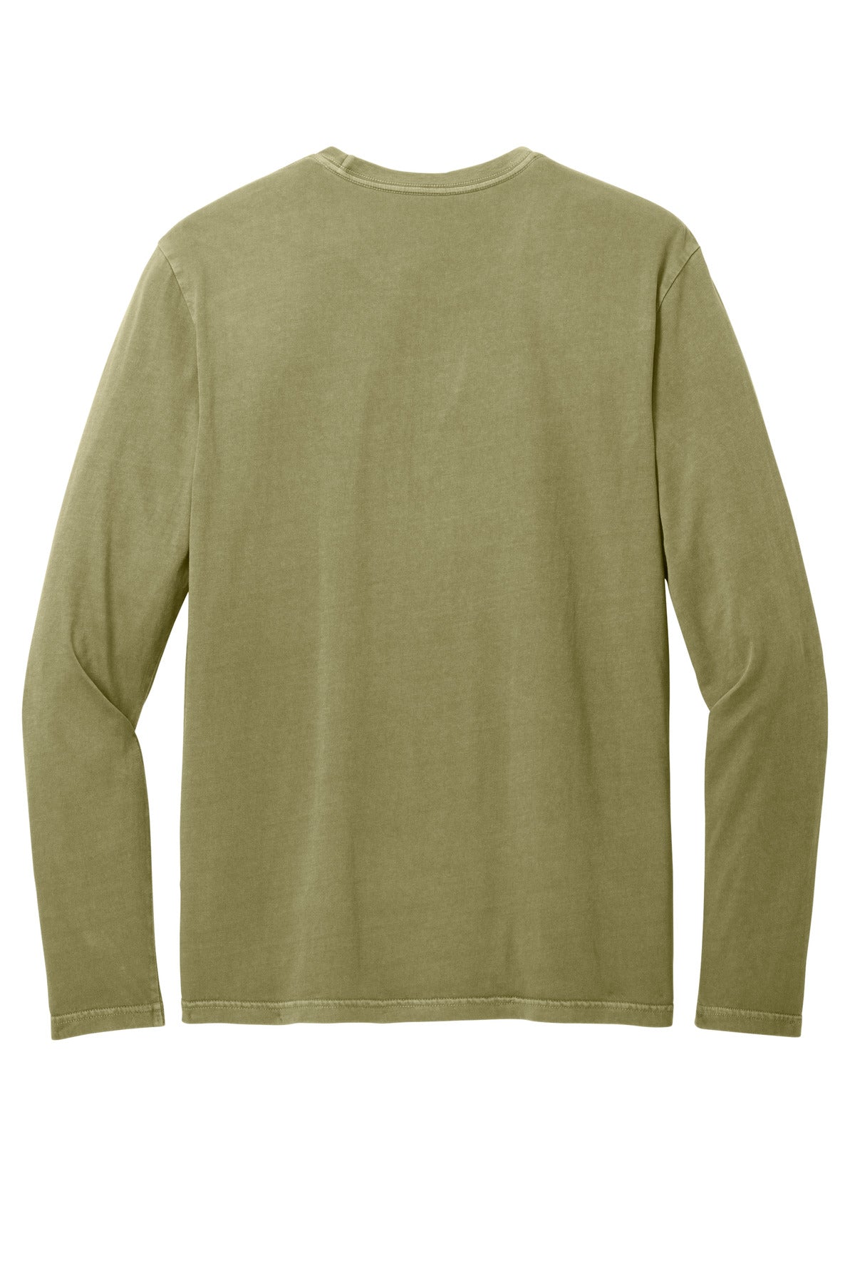 Rear View of OlvDrabGn District Wash Long Sleeve Tee DT2103 plain