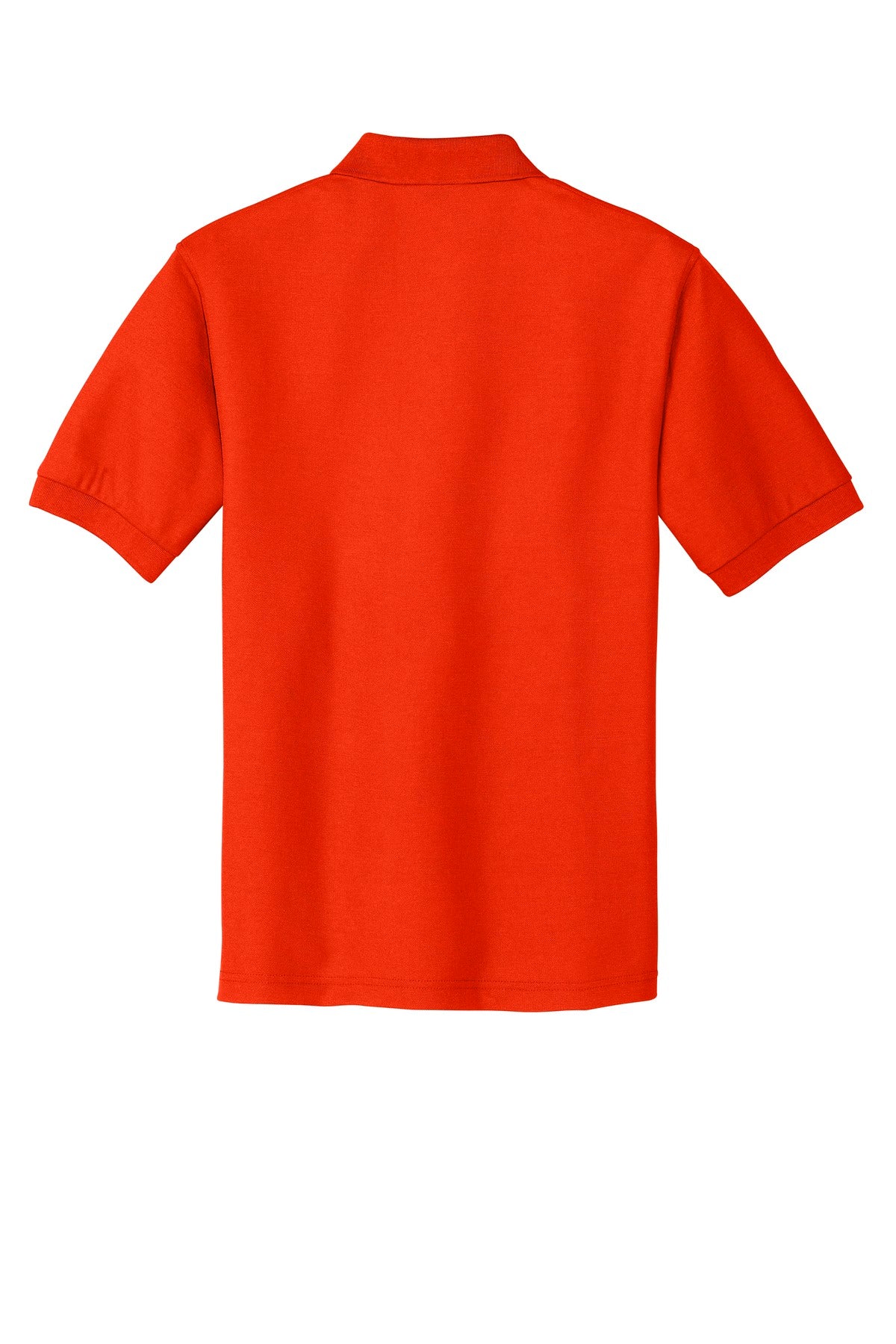 Rear View of Orange Port Authority Extended Size Silk Touch Polo K500ES plain