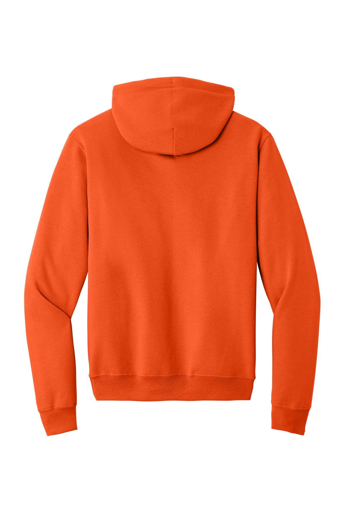 Rear View of Orange Port & Co Core Fleece Pullover Hooded Sweatshirt. PC78H plain