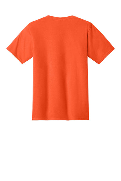 Rear View of Orange Port & Co Fan Favorite Tee. PC450 plain