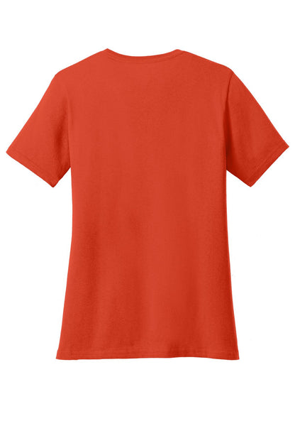 Rear View of Orange Port & Co Women's Core Cotton Tee. LPC54 plain