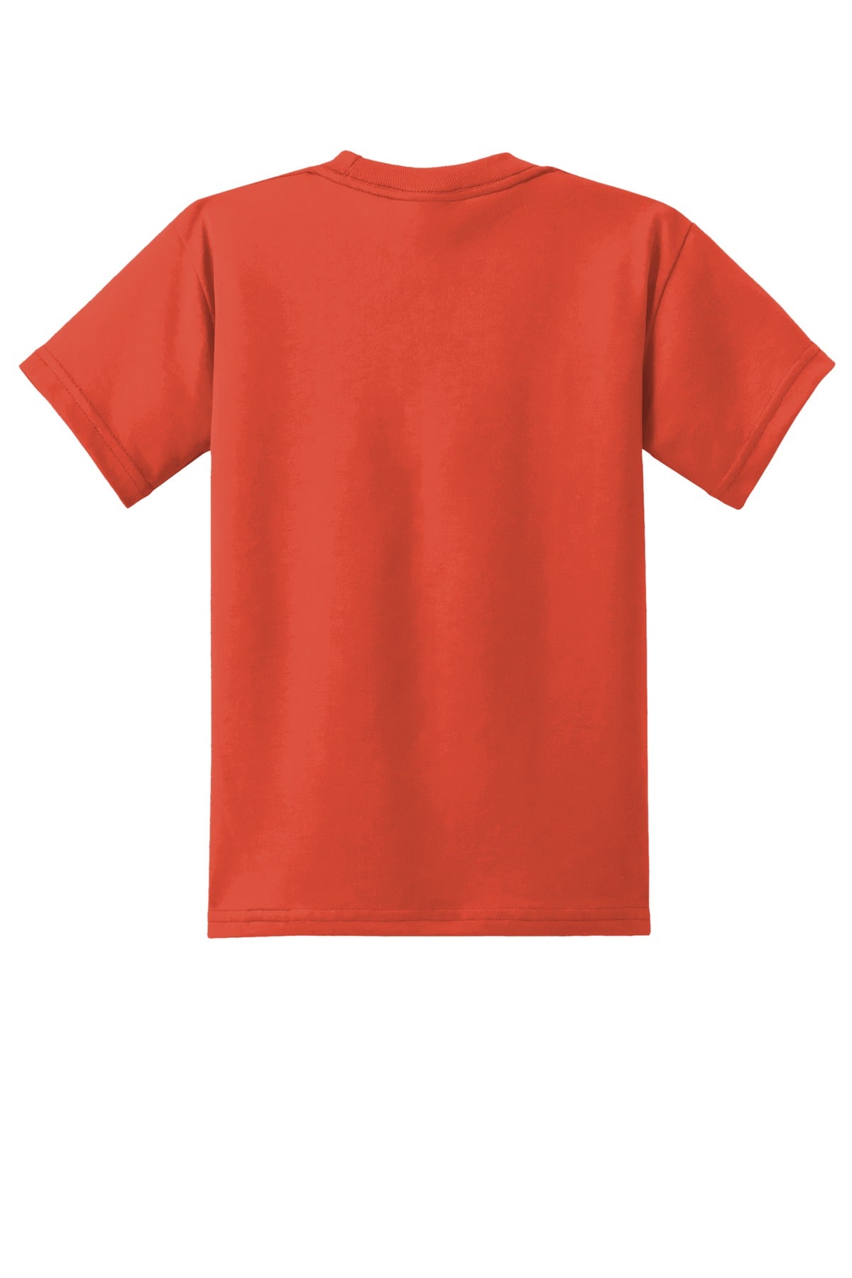 Rear View of Orange Port & Co Youth Core Blend Tee. PC55Y plain