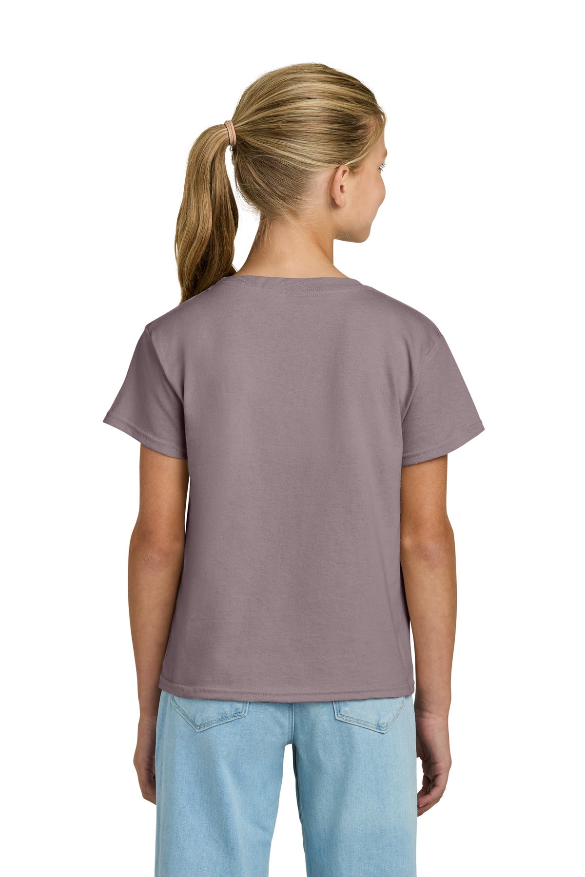 Rear View of Paragon Gildan Youth Light Cotton Tee 3000B plain