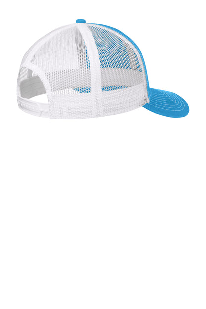Rear View of ParcelB/Wh Port Authority Snapback Trucker Cap. C402 plain