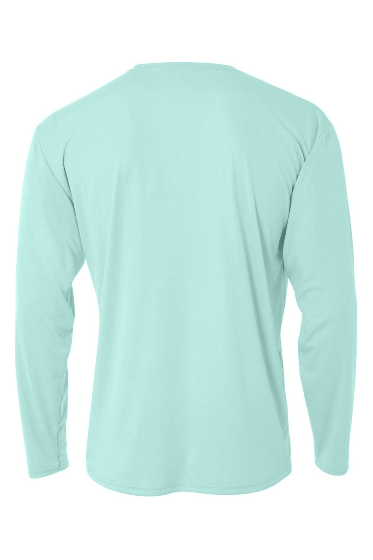 Rear View of PastelMint A4 Cooling Performance Long Sleeve Tee A4N3165 plain
