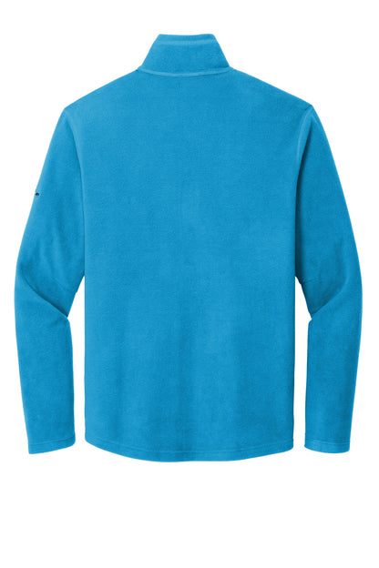 Rear View of Peak Blue Eddie Bauer 1/2-Zip Microfleece Jacket. EB226 plain