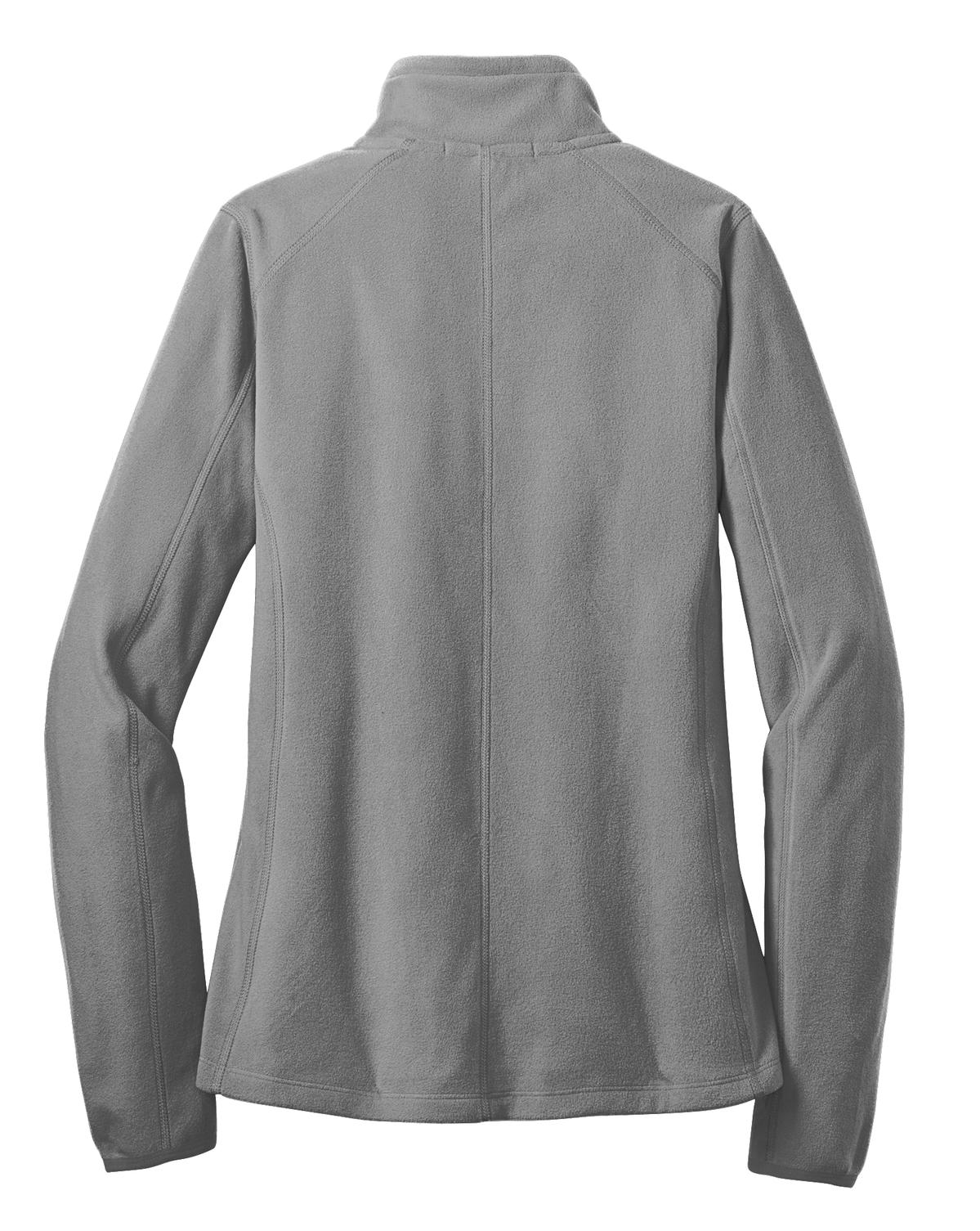 Rear View of Pearl Grey Port Authority Women's Microfleece 1/2-Zip Pullover. L224 plain