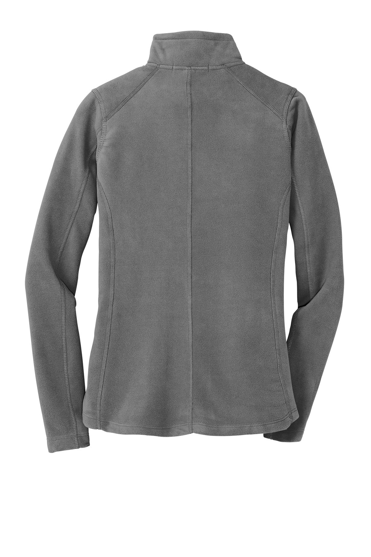Rear View of Pearl Grey Port Authority Women's Microfleece Jacket. L223 plain