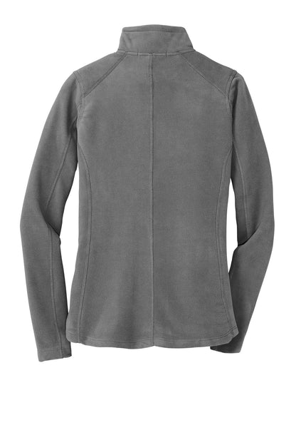 Rear View of Pearl Grey Port Authority Women's Microfleece Jacket. L223 plain