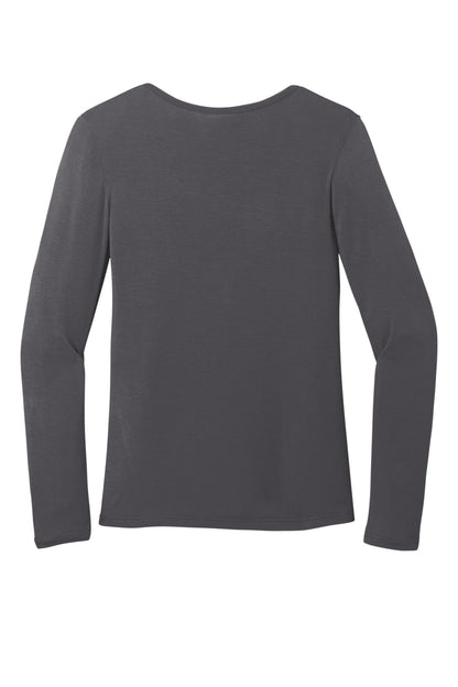 Rear View of Pewter Wink Women's Long Sleeve Layer Tee WW4029 plain