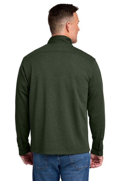 Rear View of PineHthr Brooks Brothers Mid-Layer Stretch 1/2-Button BB18202 plain