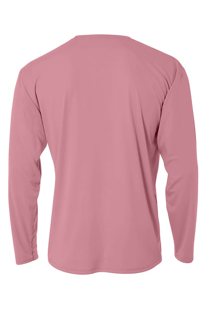 Rear View of Pink A4 Cooling Performance Long Sleeve Tee A4N3165 plain