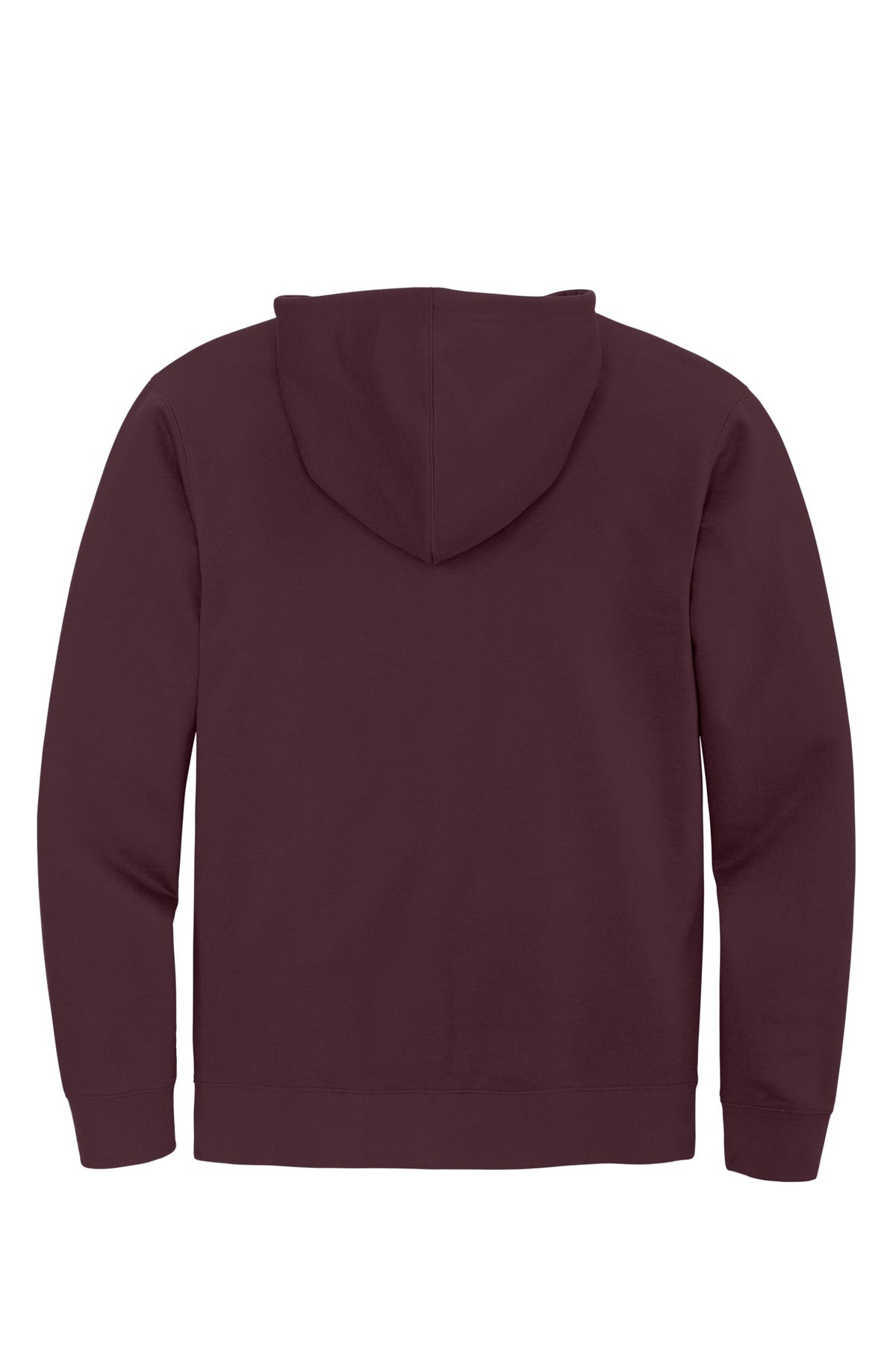 Rear View of Plum District V.I.T. Fleece Full-Zip Hoodie DT6102 plain