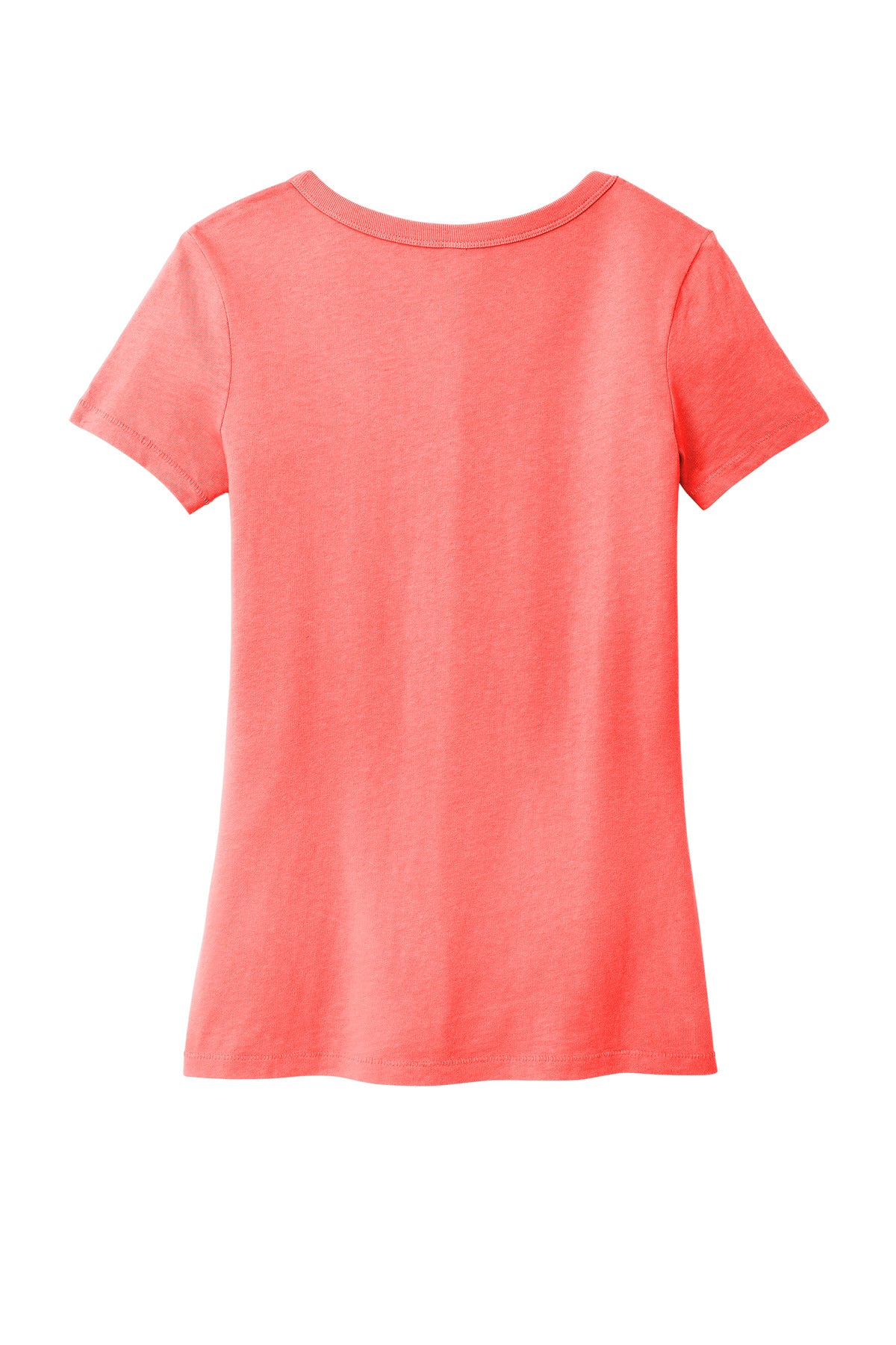 Rear View of Poppy Port & Co Women's Beach Wash Garment-Dyed V-Neck Tee LPC099V plain