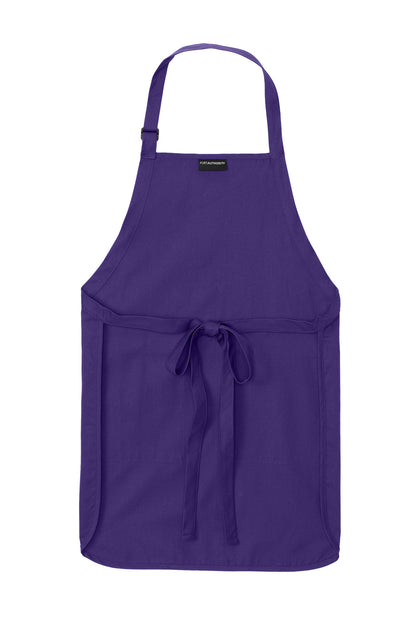 Rear View of PrismPrpl Port Authority Full-Length Apron with Pockets. A500 plain