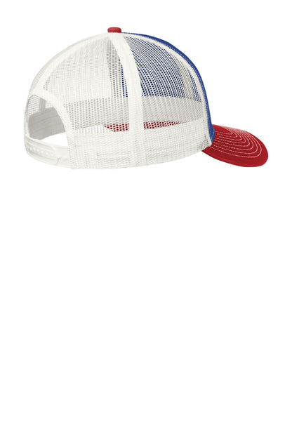 Rear View of PtB/FlmR/W Port Authority Snapback Trucker Cap. C402 plain