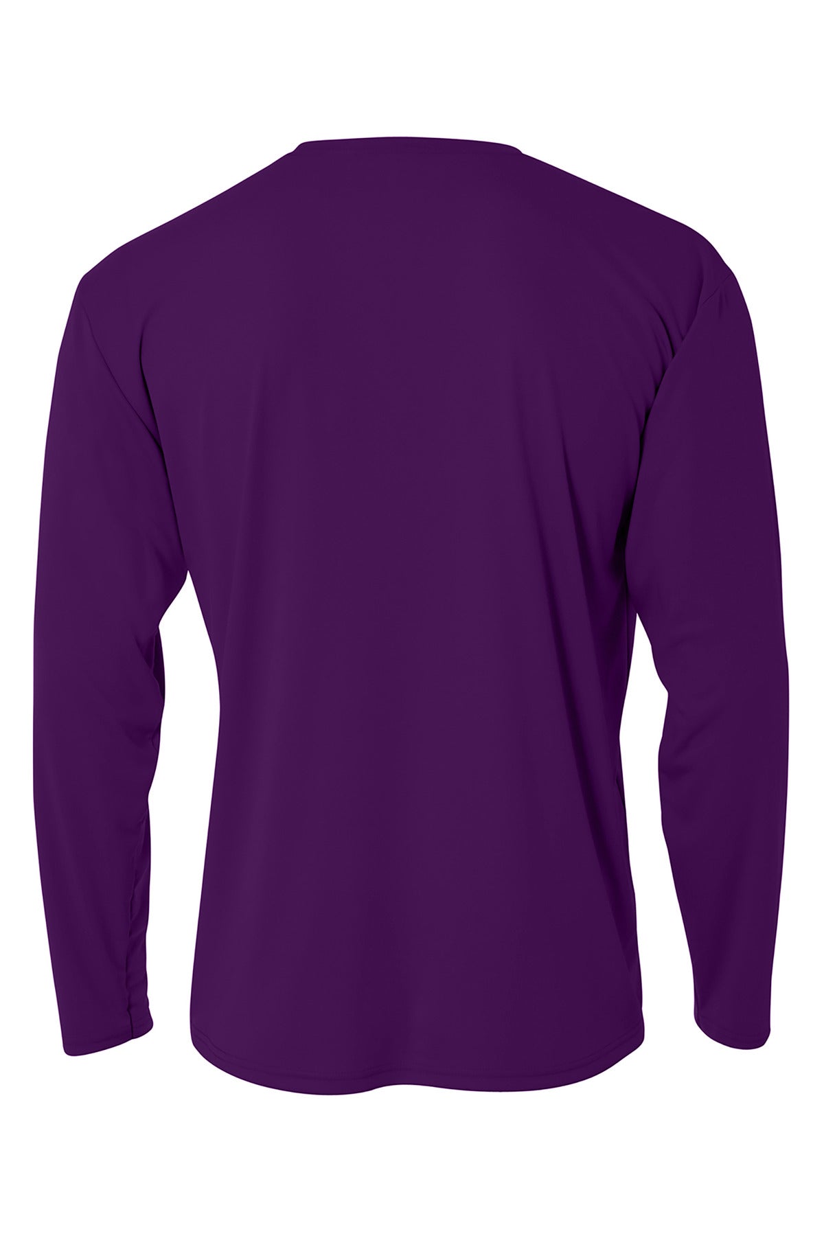 Rear View of Purple A4 Cooling Performance Long Sleeve Tee A4N3165 plain