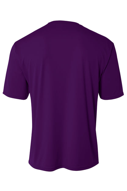 Rear View of Purple A4 Cooling Performance Short Sleeve Tee A4N3142 plain