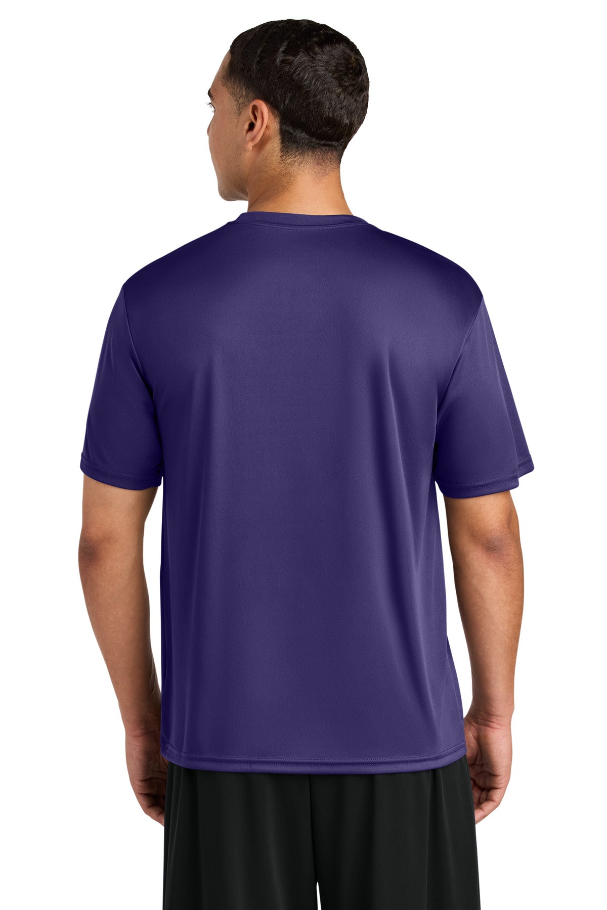 Rear View of Purple A4 Cooling Performance Short Sleeve Tee A4N3142 plain