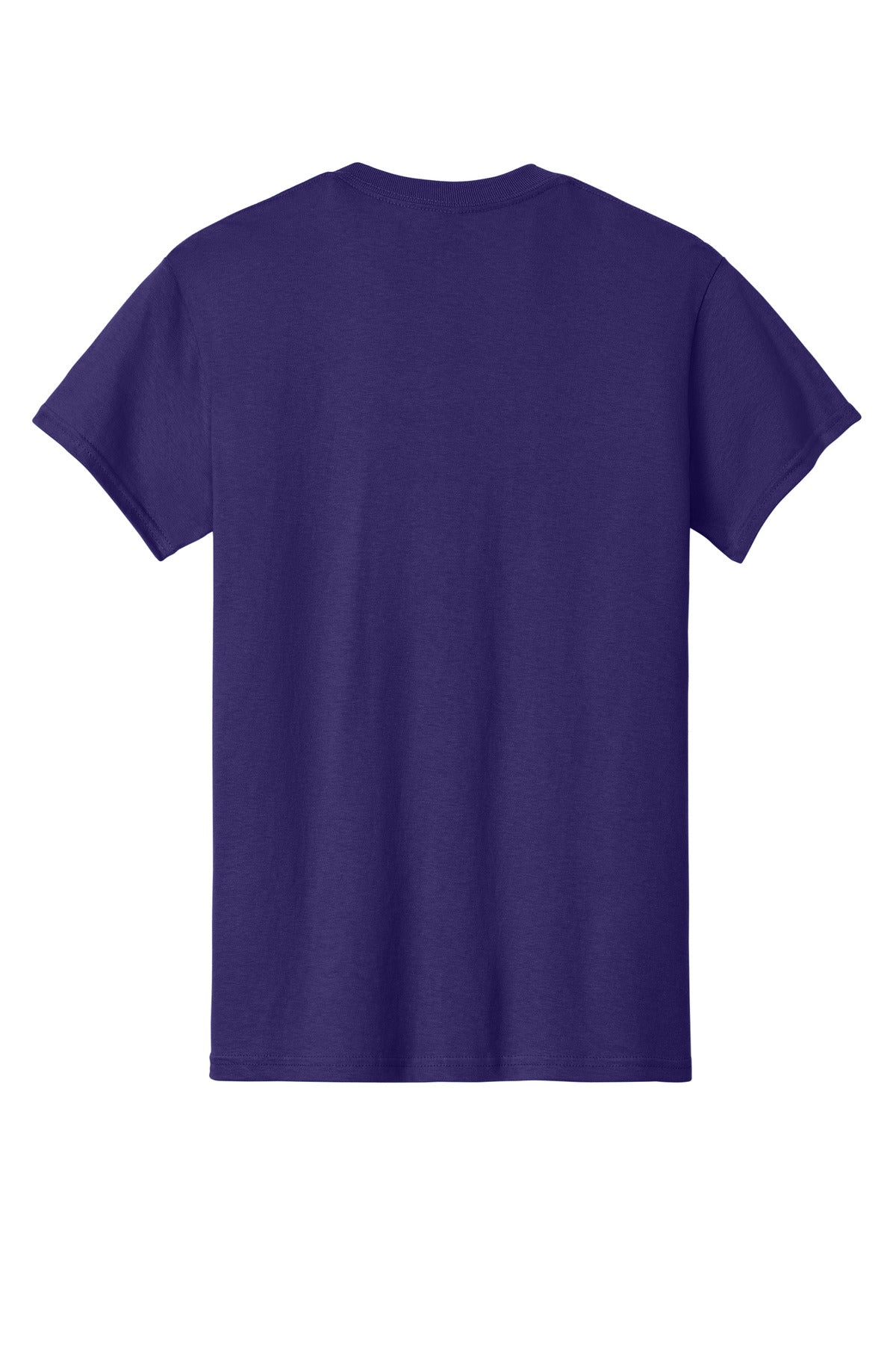 Rear View of Purple Gildan - Heavy Cotton 100% Cotton T-Shirt. 5000 plain
